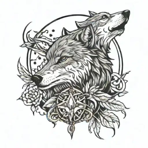 Wolf And Moon