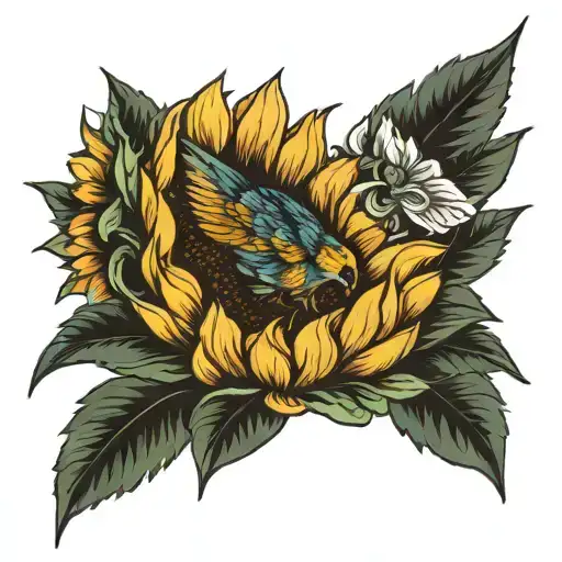 Ancor With Sunflower In The Middle