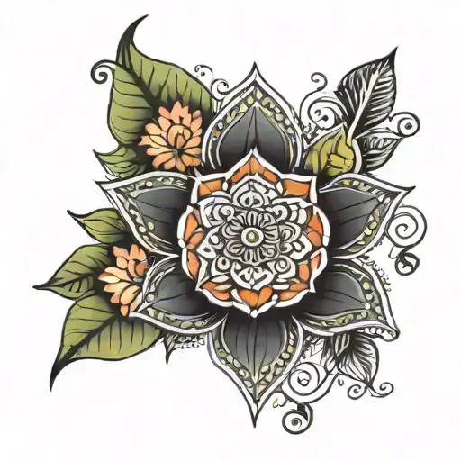 Mandala And Lotus Flower