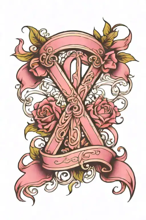 Breast Cancer Ribbon With Cletic Sleeve