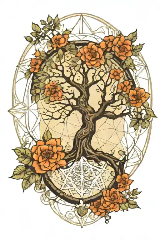 Kabbalah Tree Of Life With Sacred Geometry