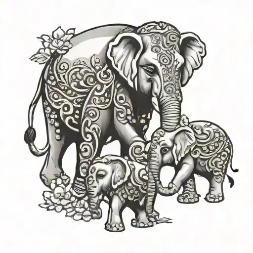 Thai Elephant Family