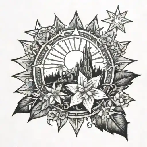 The Silver Star Of Bethlehem Over The Garden Of Eden