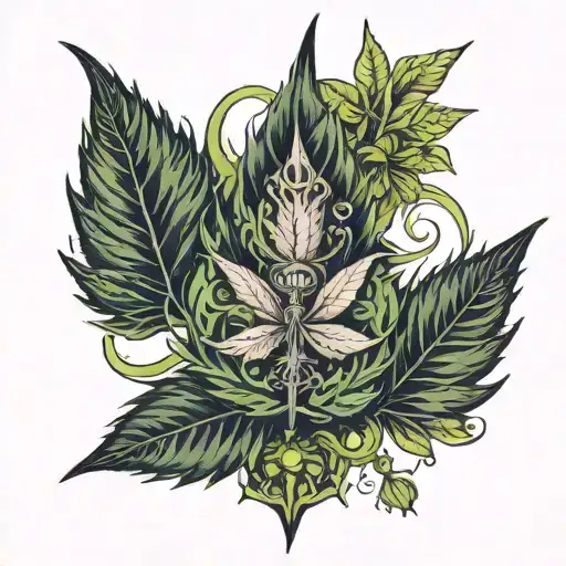 Sacred Heard And Cannabis Leaf Transforming