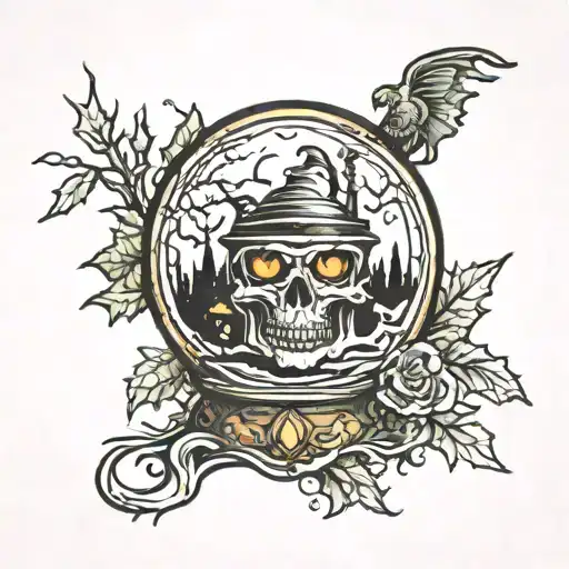 Halloween Snow Globe Surrounded