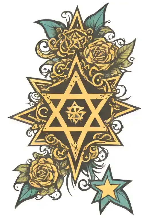 Cool Random Design With A Jewish Star Camouflaged In