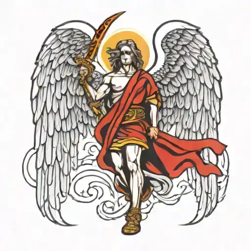 Biblical Angel Holding A Sword