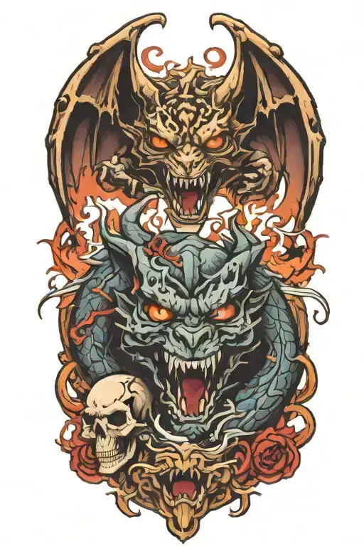 Dragon Vs Panther And Skull Splitting