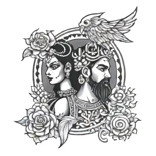 Pankaj And Meghna With Religious Meaning Tattoo Design