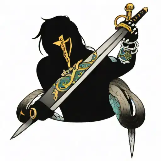 Sword And Snake Wrapped