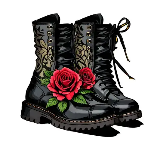 Combat Boot Rose Mom
