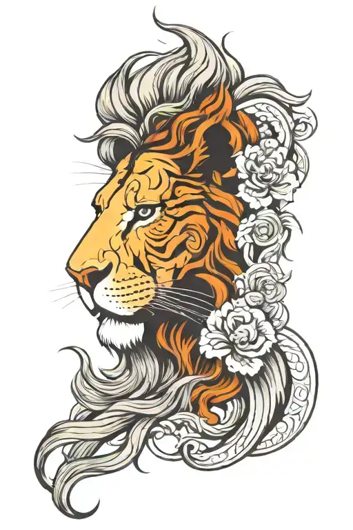 Half Face Ox Half Face Lion