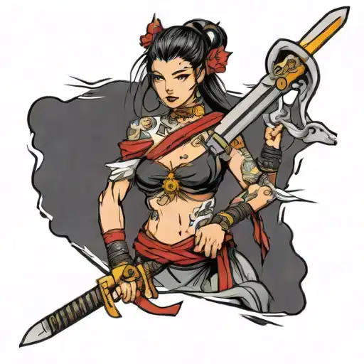 Strong Woman And Katana
