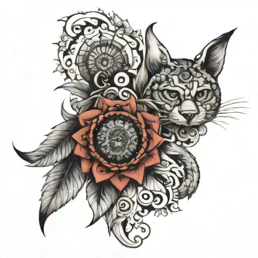 Animal Half Real Half Mandala