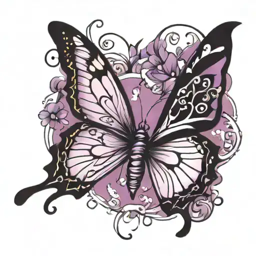 Butterfly Magical Purple Black