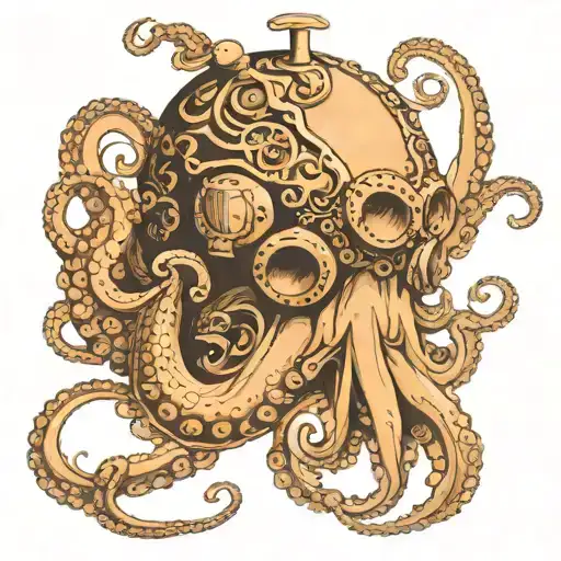 Diver Helmet Octopus Sea Life