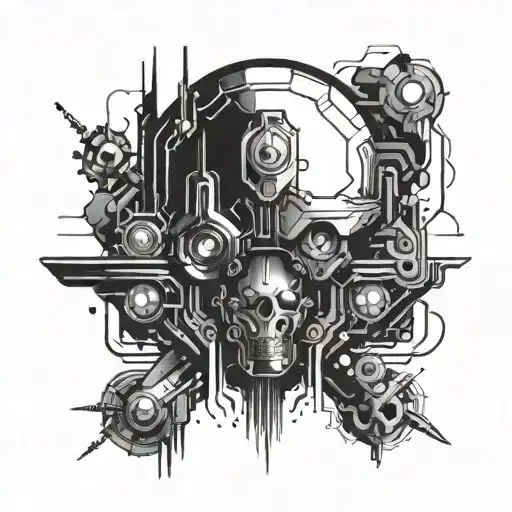 Futuristic Cyberpunk Background Black And White