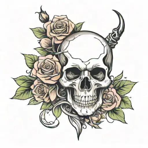 Skull And Rose