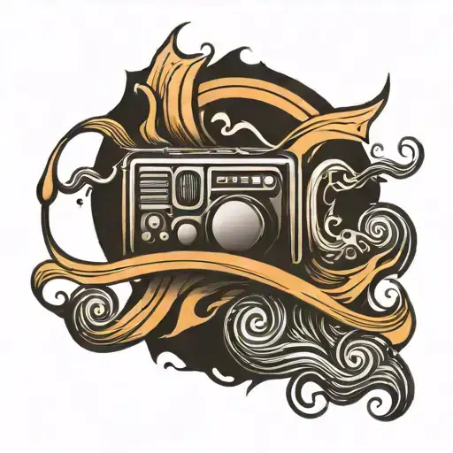 An Abstract Tattoo Of Sound Waves