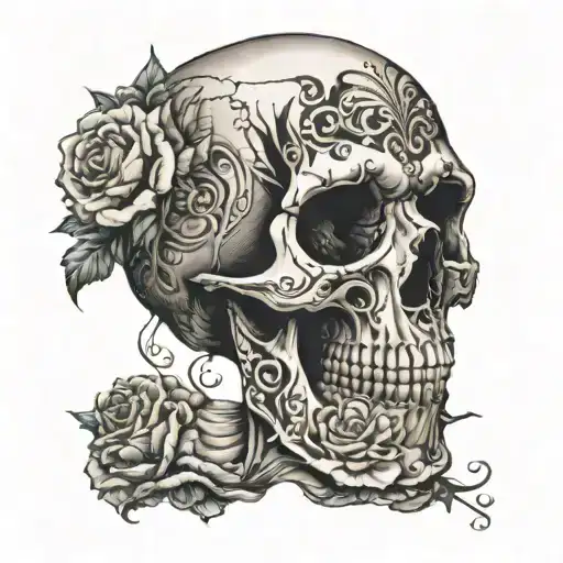 Side Face Skull Wearing