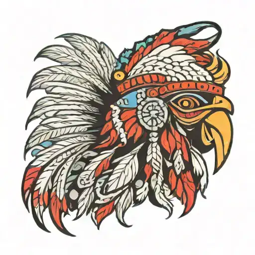 Rooster Cherokee Indian Headdress