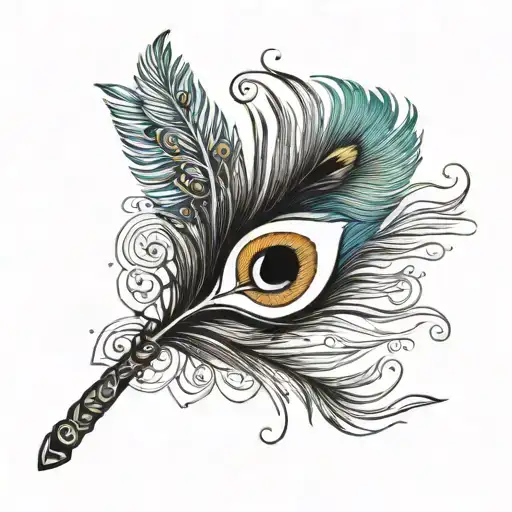 Flute And A Peacock Feather