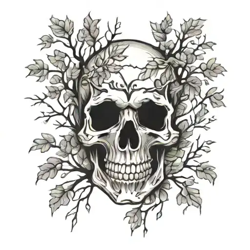 Skull With Trees Growing