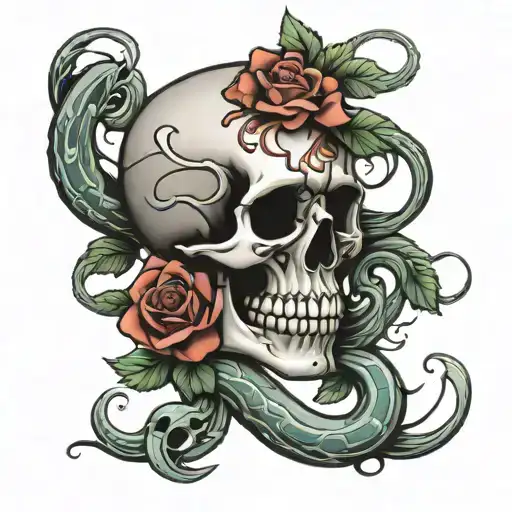 Skull Snakes Roses