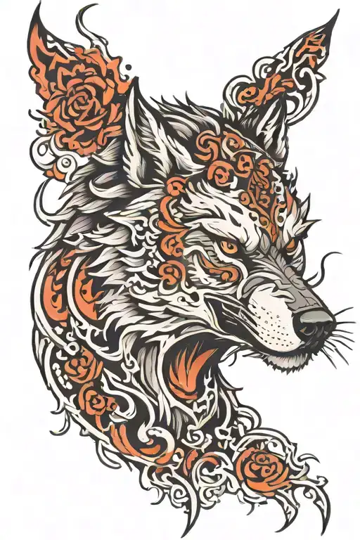 Wolf Martial Arts With Meaningful Writing Poetry