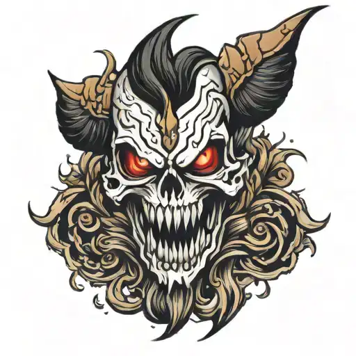 Demon Skullmask On The Back Of My Hand