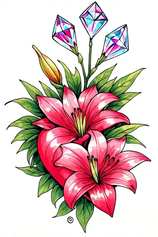 Lillies And Ruby Heart Diamond
