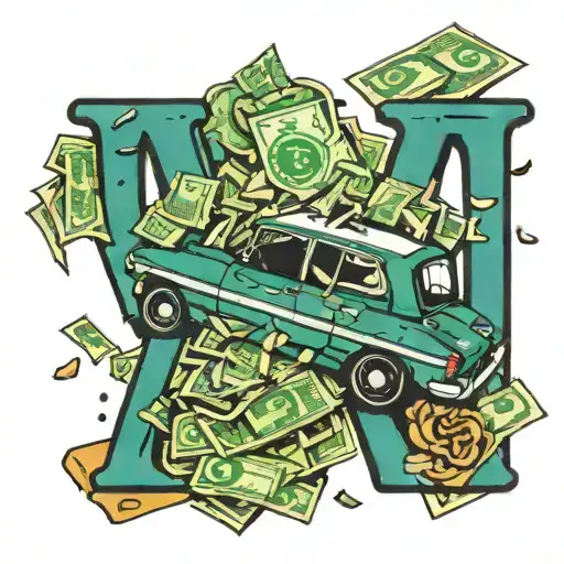 Letter Mgb Surrounded By Money Raining