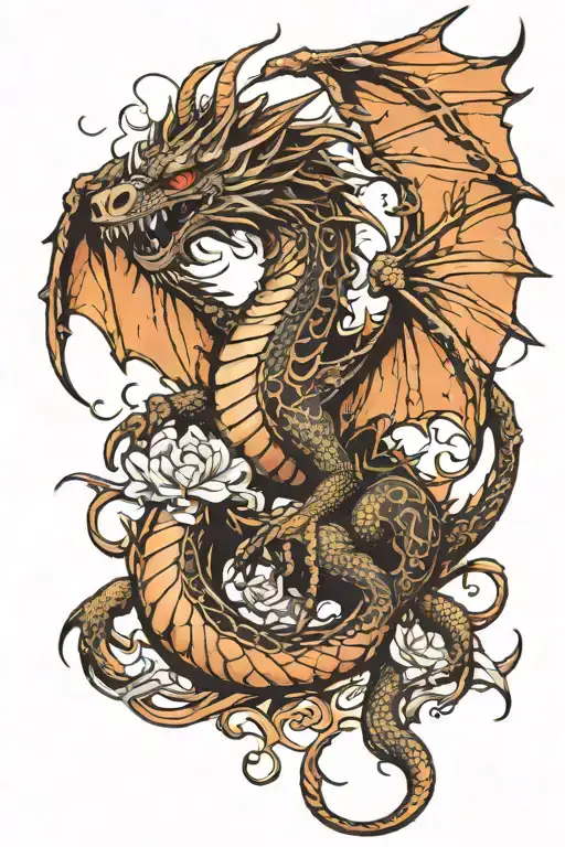 Dragon With Wings Spread