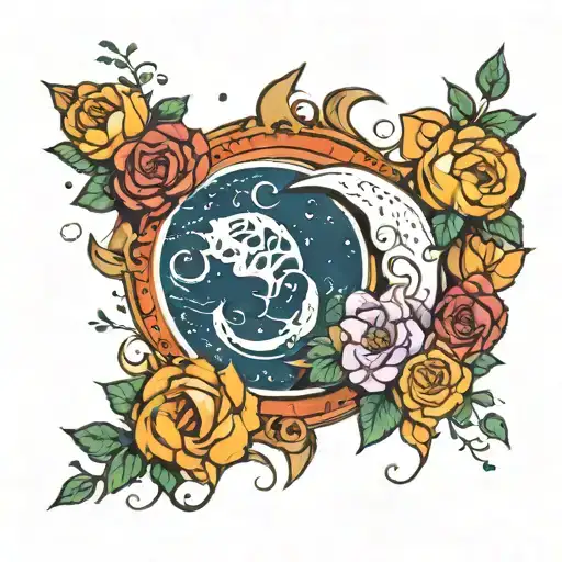 Zodiac Sign Cancer And Gemini In Moon Surrounded