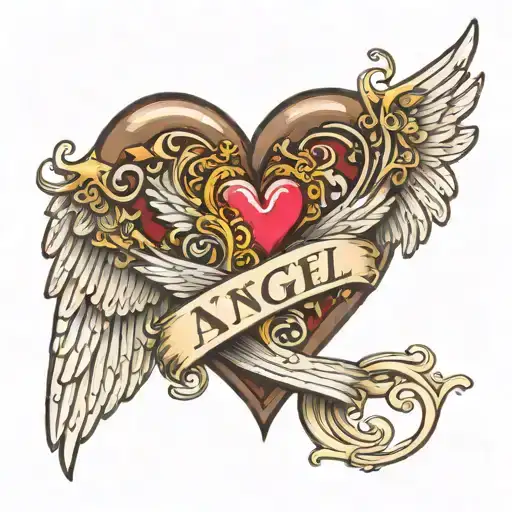 Angel Wings In A Heart With The Name