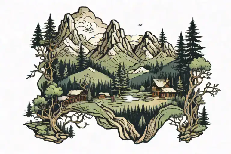 Forest And Mountains Panorama