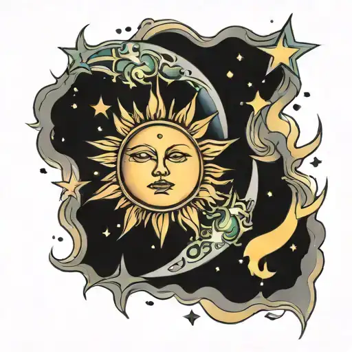 Moon Stars Sun Moving Forward