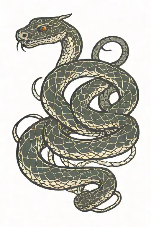 Snake Slithering Outline