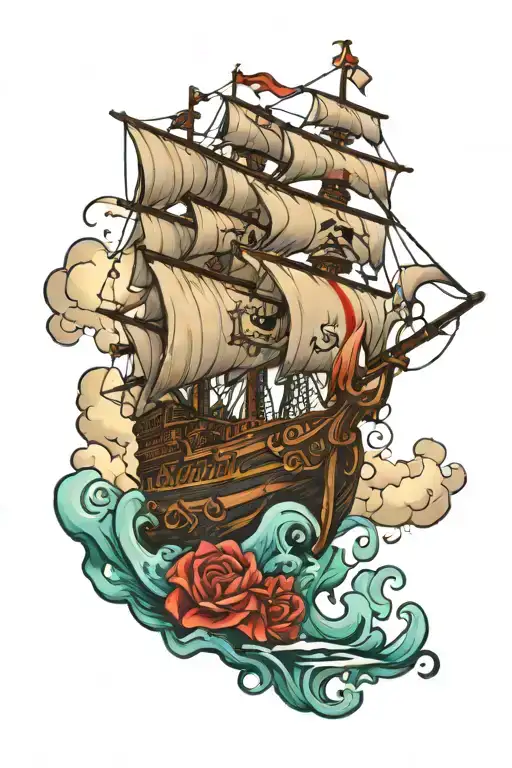 Pirate Boat Floating