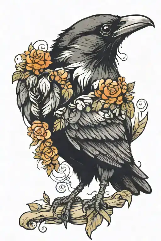 Crow With White Claws Clutching A Cute Tortoiseshell Kitten