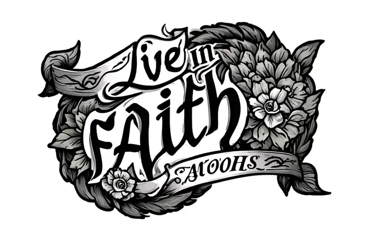 Live In Faith Written On Chest