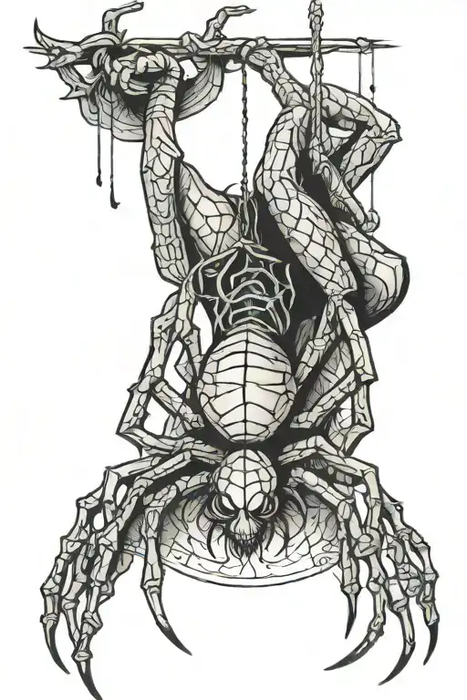 The Spider Is Hanging Down From Their Laces