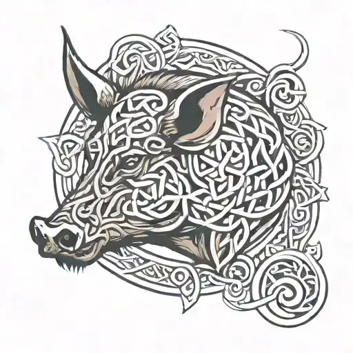 Celtic Knot With Boar