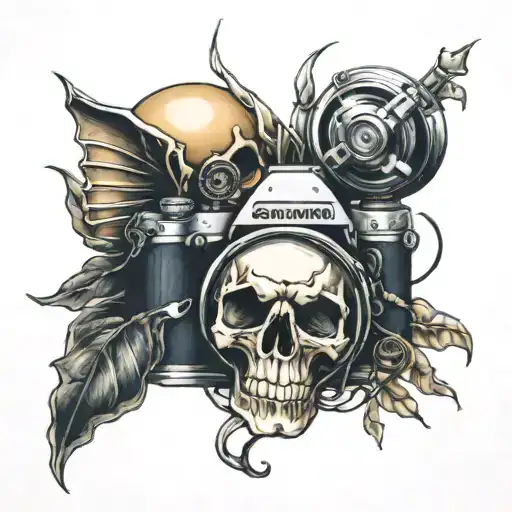 Skull And Camera Lens