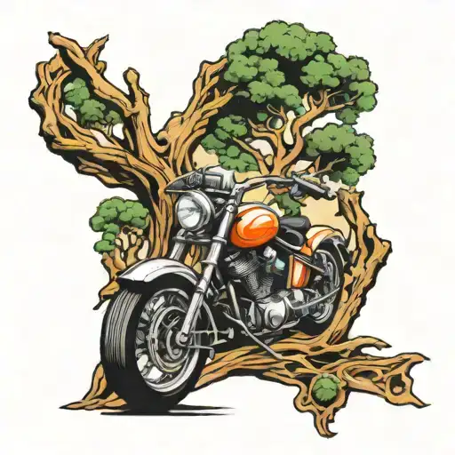 Tree Relief With Something From A Motorcycle Theme