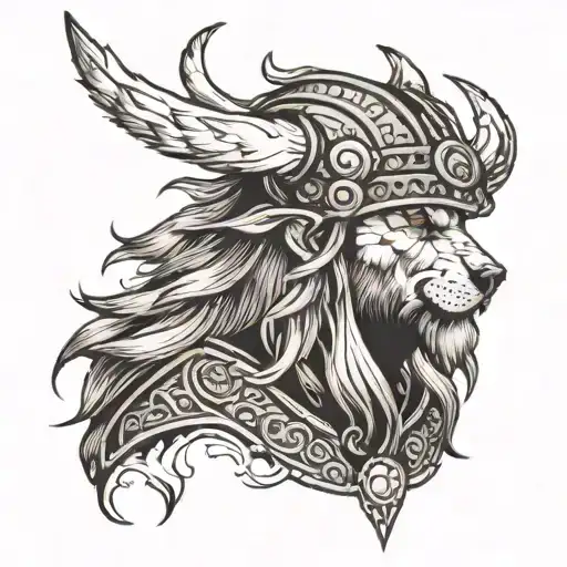 Viking With Wolf Head Dress