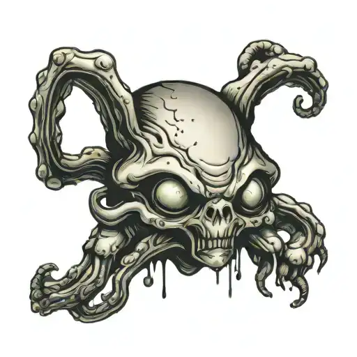 Alien Head With Msuhrooms