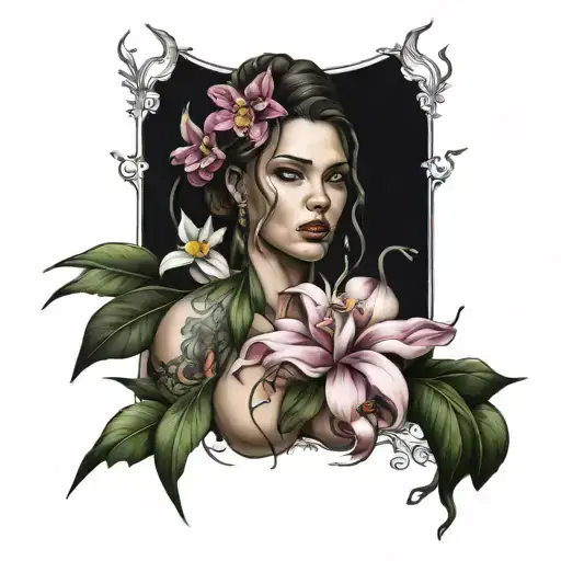 Roman Girl With Cattleya's Around