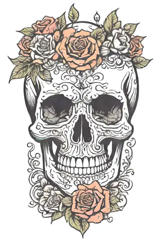 Skull Crown Flowers