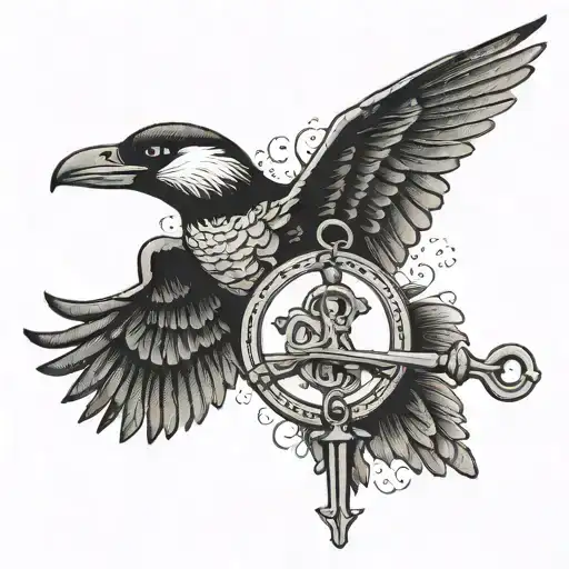 St Peter's Keys With A Loon And Hawk Flying